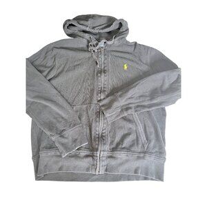 Polo Ralph Lauren Full-Zip Hoodie Jacket Mens L Blake Cotton Yellow Pony Vintage